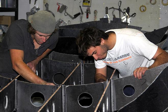 Critical work on the internal structure of the hull © Frank Quealey